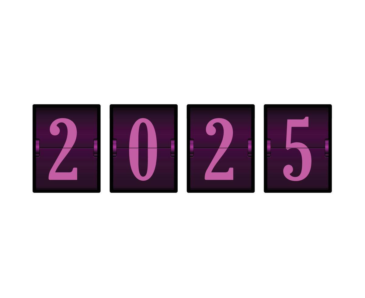 2025 Happy New Year Purple Counter Design Elegant Abstract Illustration vector