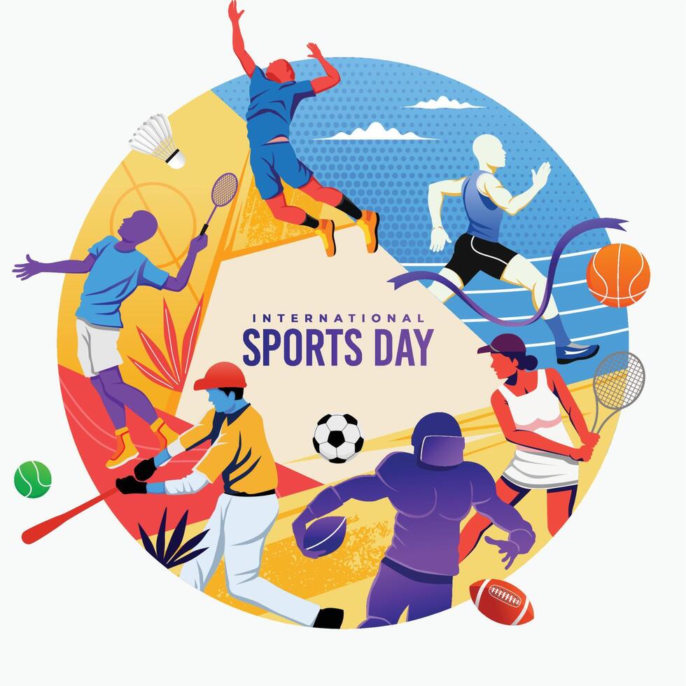 Sports Day Illustration Design Background vector
