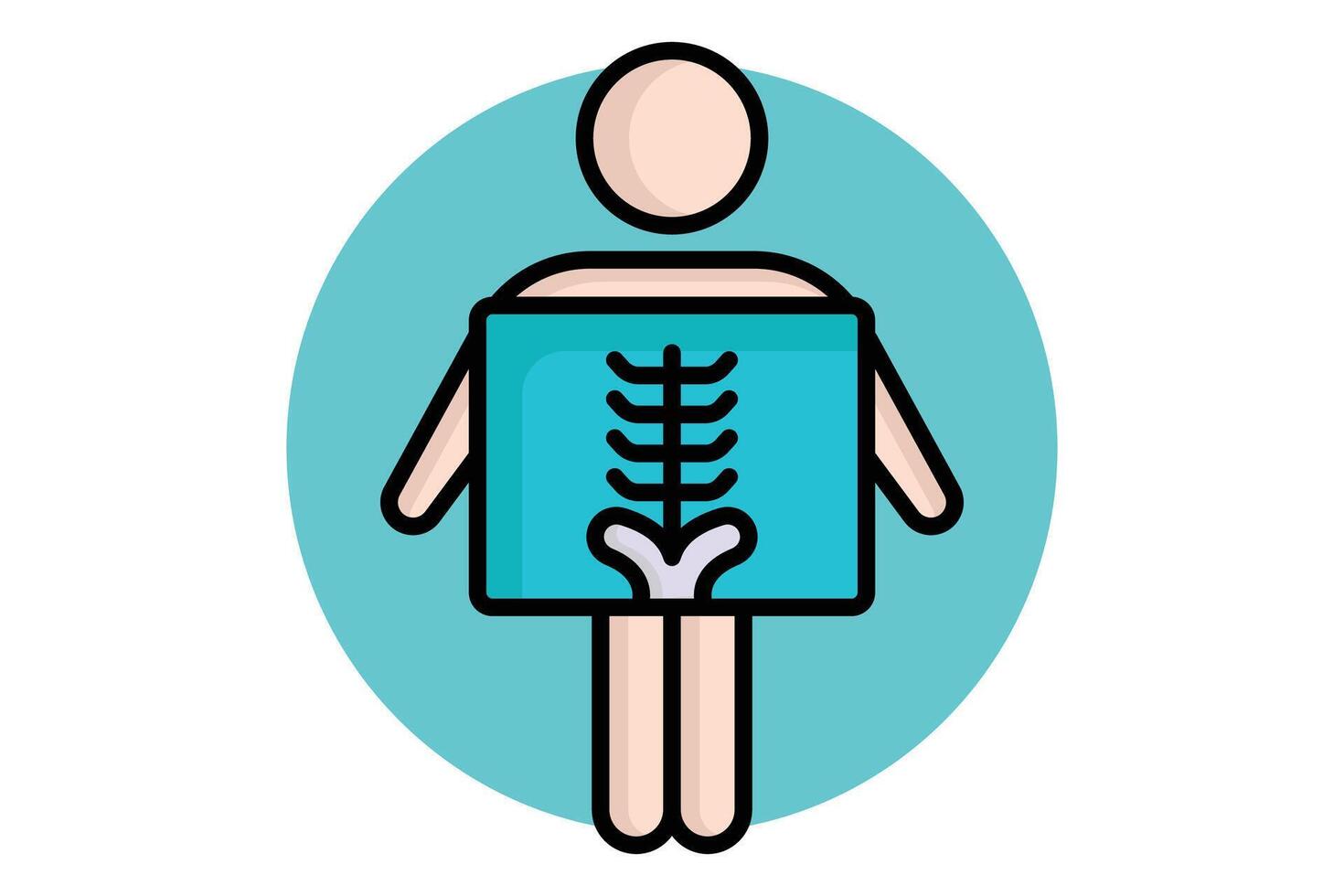 X Ray icon. colored outline icon style. icon related to medical. health elements illustration vector
