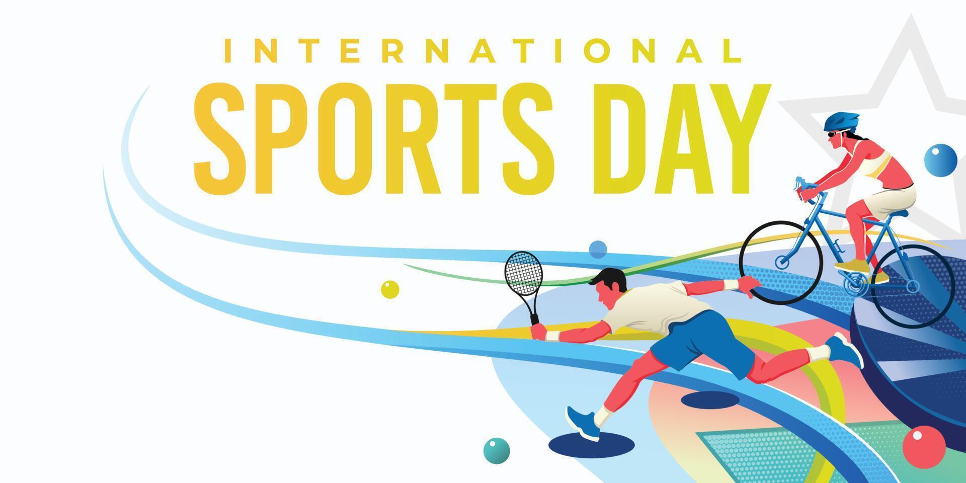 Sports Background . International Sports Day Illustration banner background vector