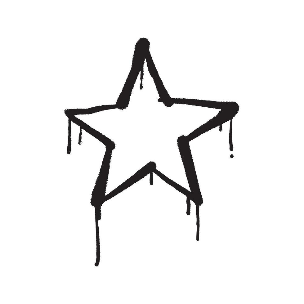 Star graffiti spray paint illustration vector