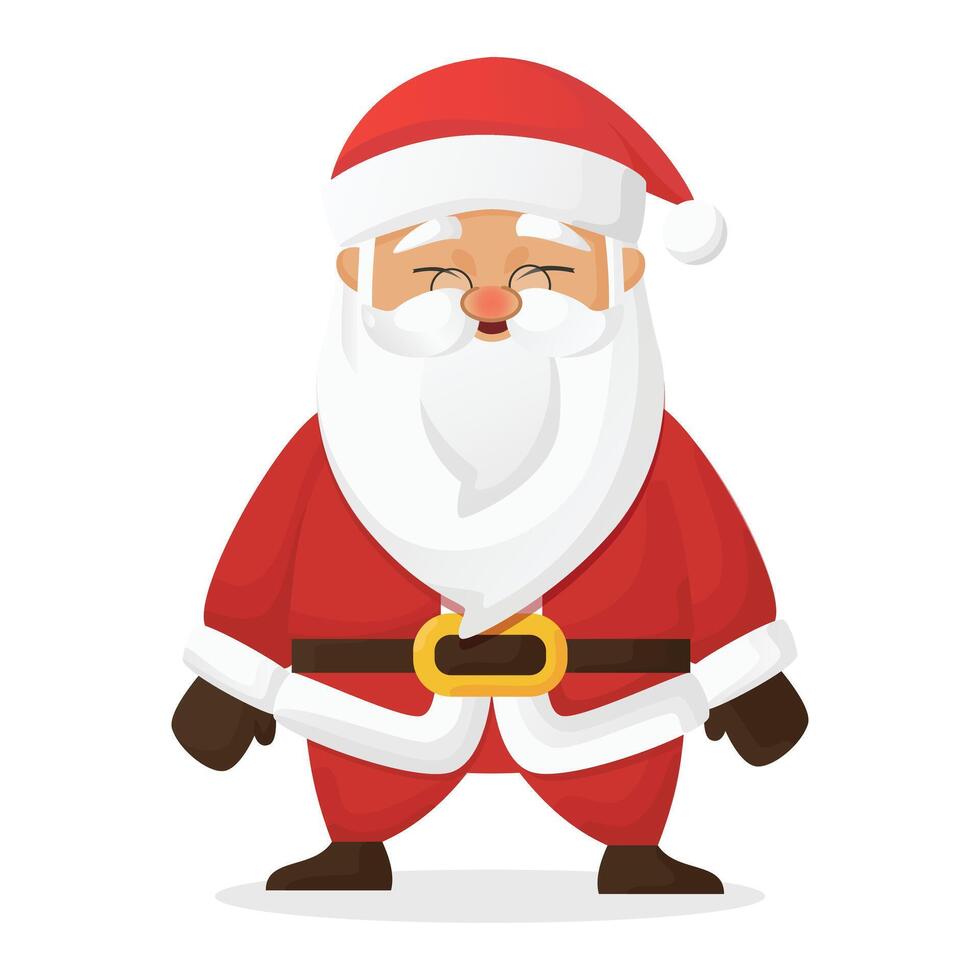 Santa Claus Chibi cute character free art flat design in cartoon style with smiling face perfect for merry Christmas and kids book asset design isolated vector