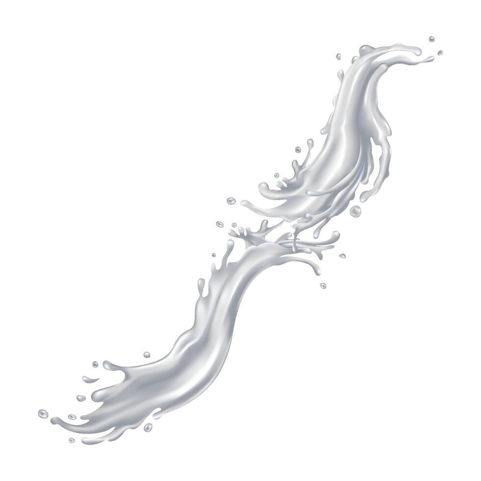 Milk drink splashes on a white background vector