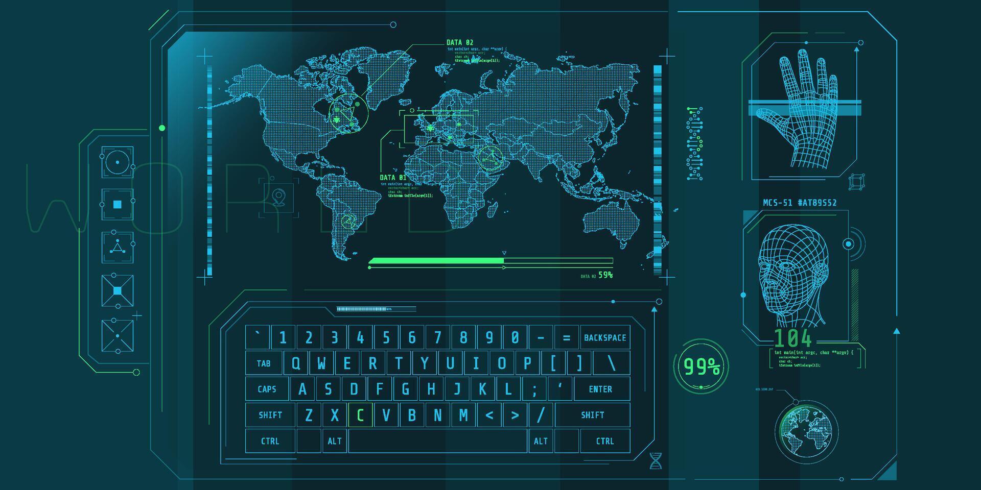 Design of the virtual interface of the access protection program. vector