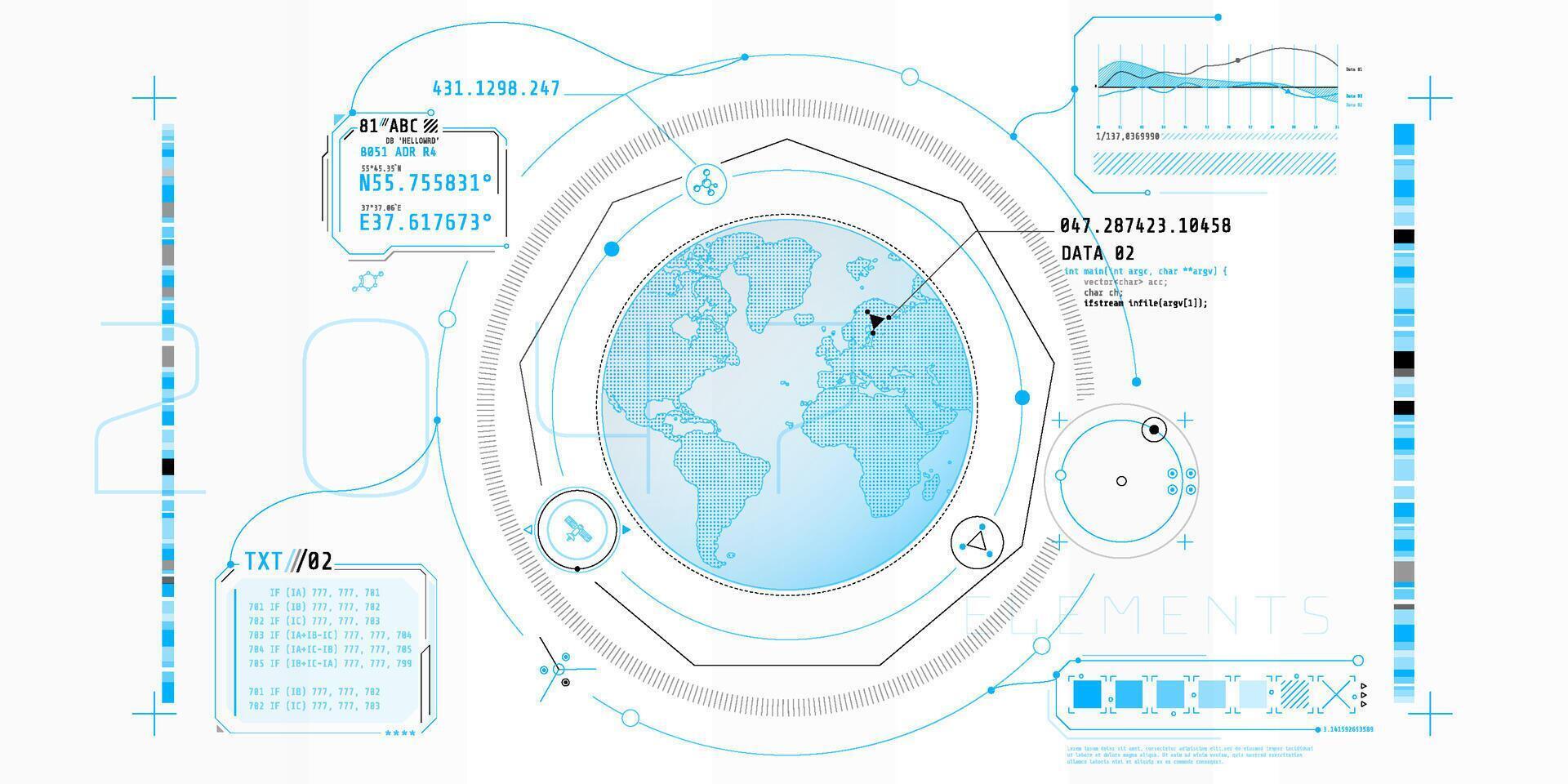 Design of the virtual interface of the planetary protection program. vector