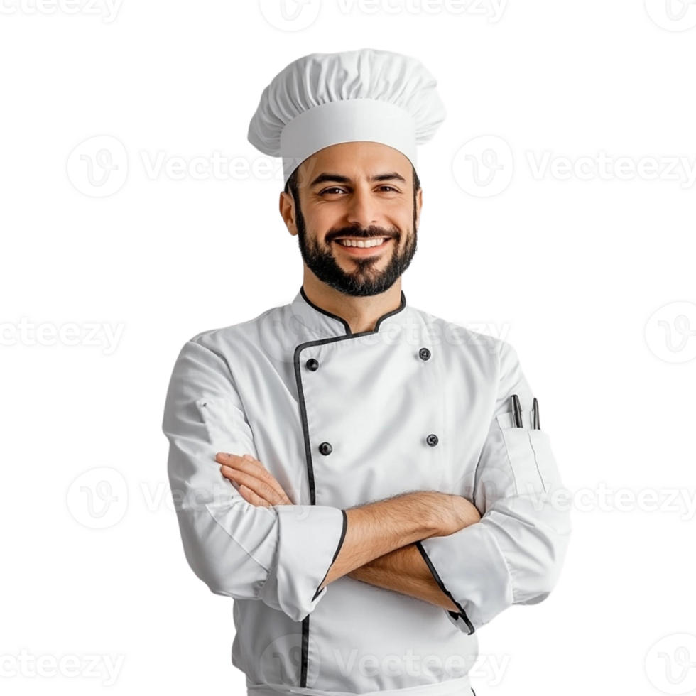 Portrait of a smiling male chef isolated png