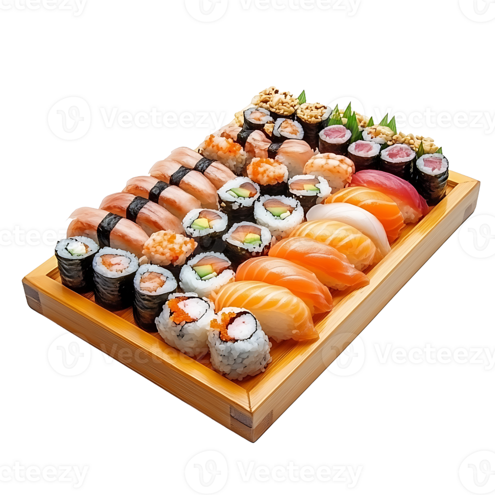 A tray of sushi png