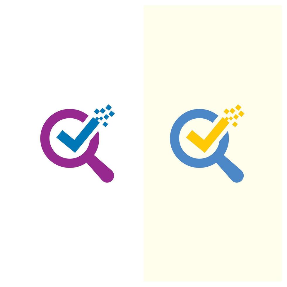 Digital Magnifying Glass Logo Design vector