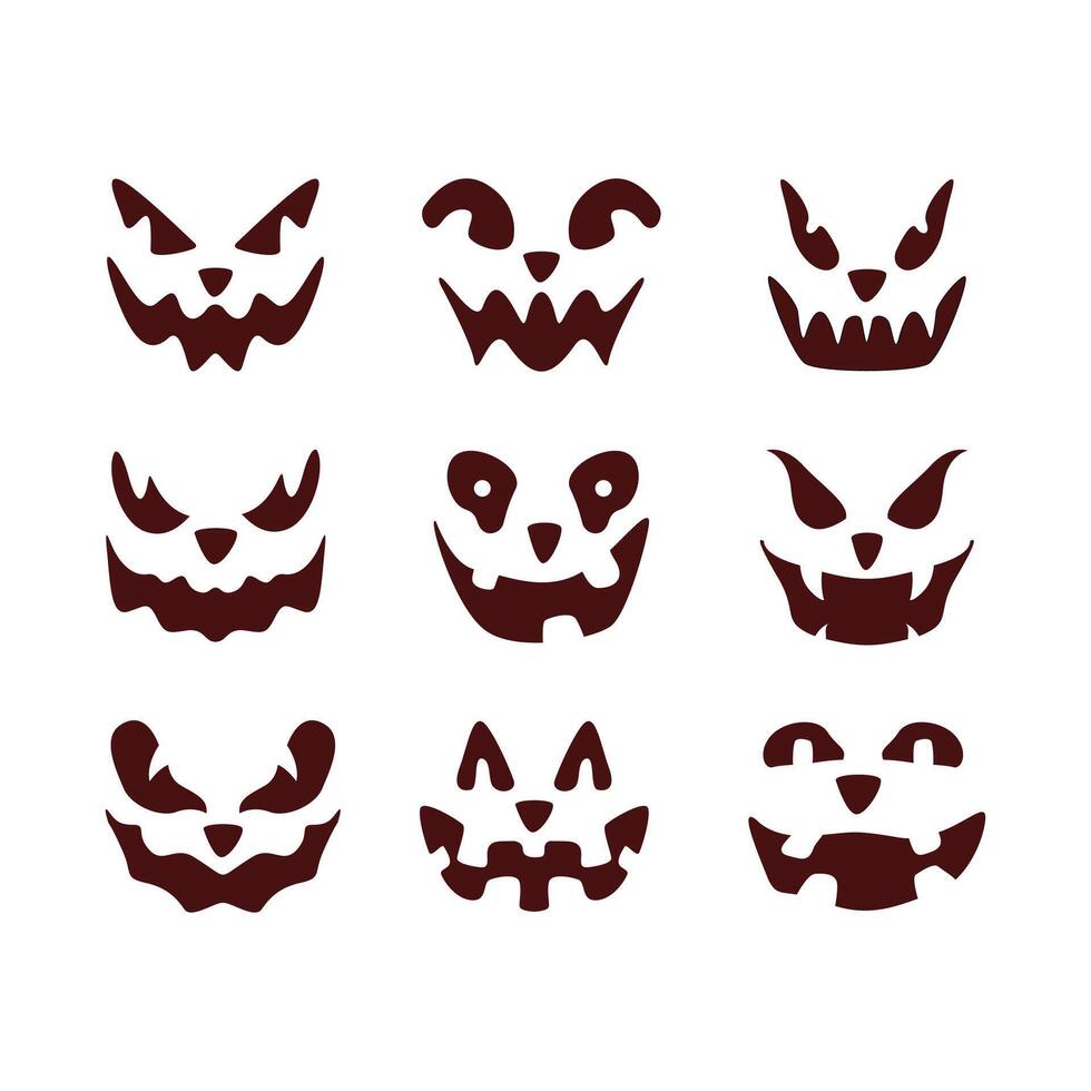 Scary Halloween Faces Design vector