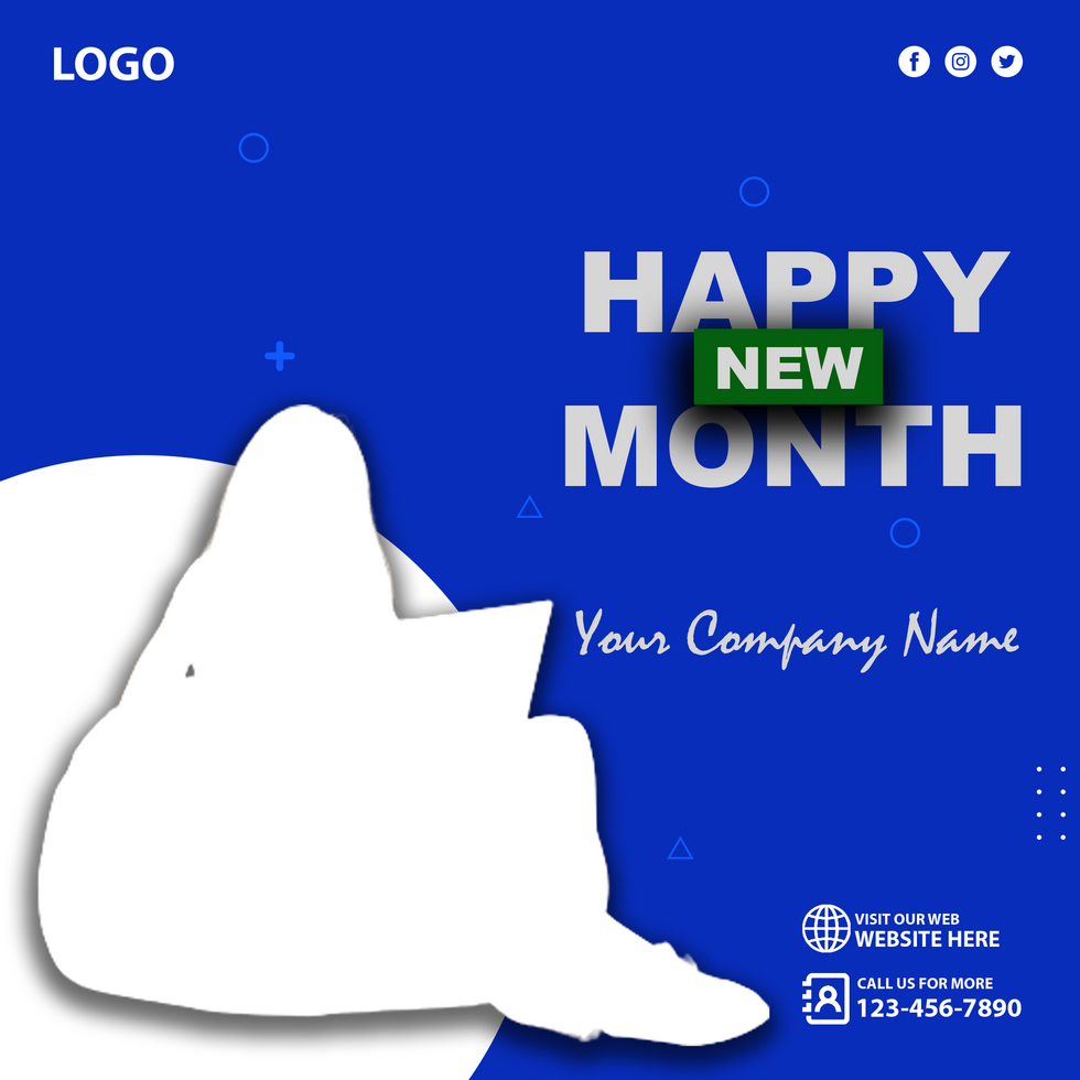 Happy New Month Social Media Post Template psd