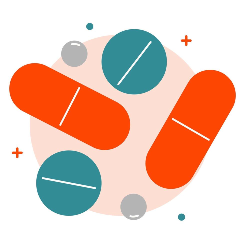 medical drug pharmacy illustration in flat design style vector
