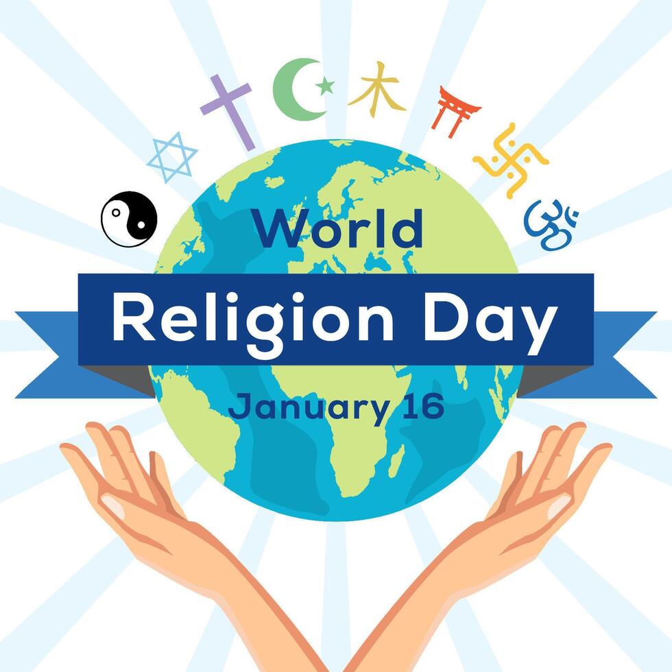 world religion day illustration in flat style design vector