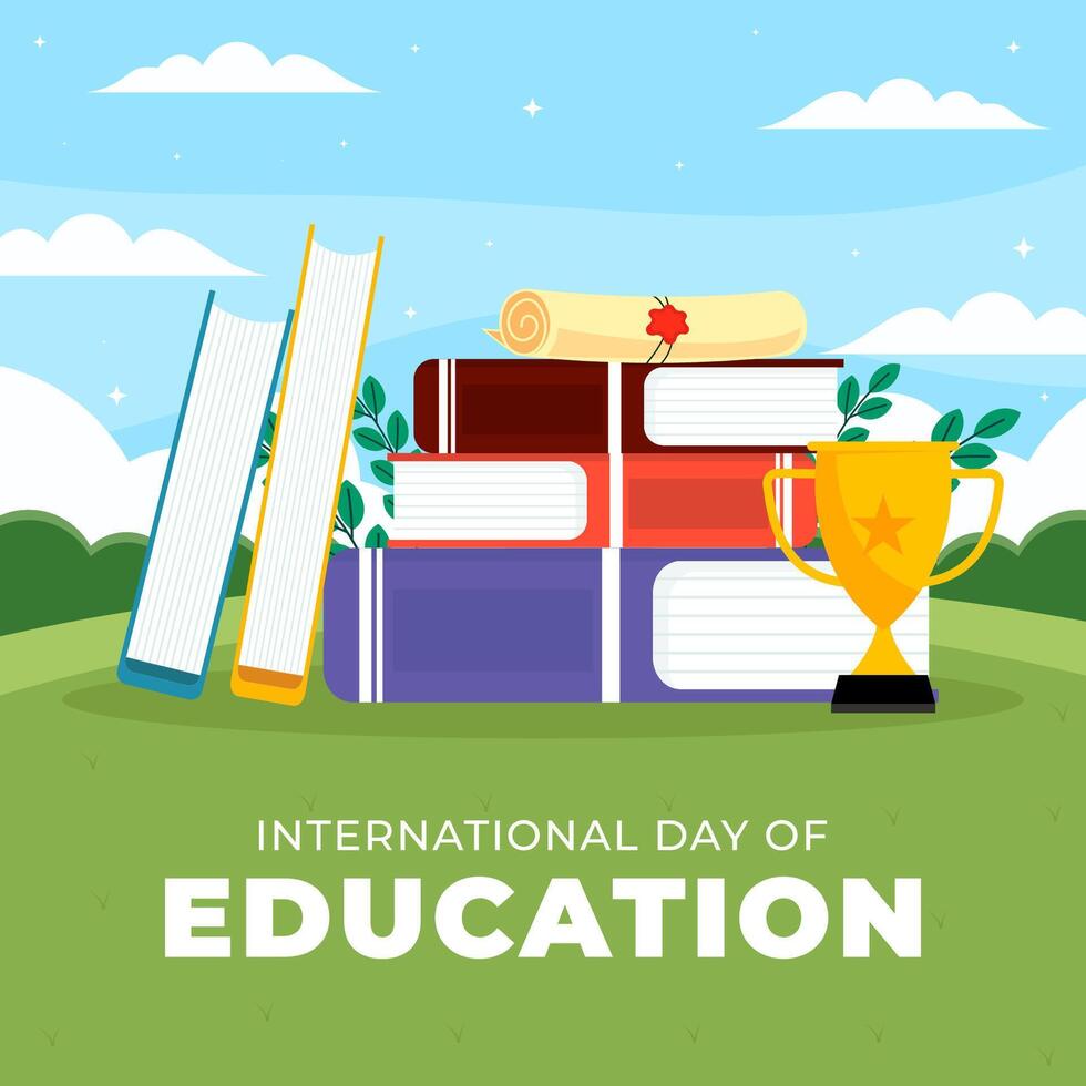international day of education illustration design in flat style vector