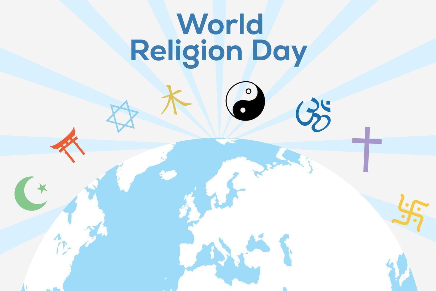 world religion day background illustration design in flat style vector