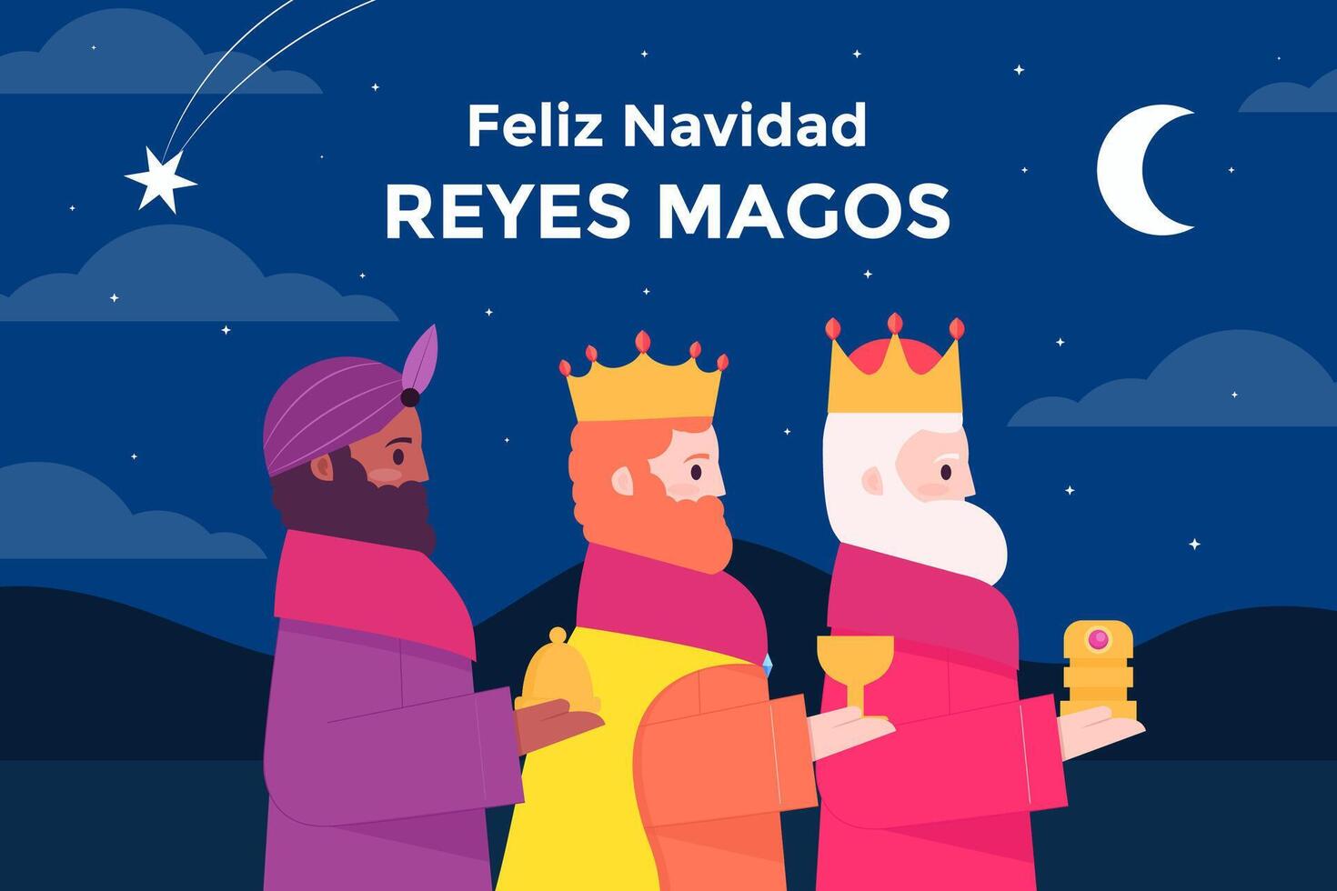 reyes magos background illustration design in flat style vector