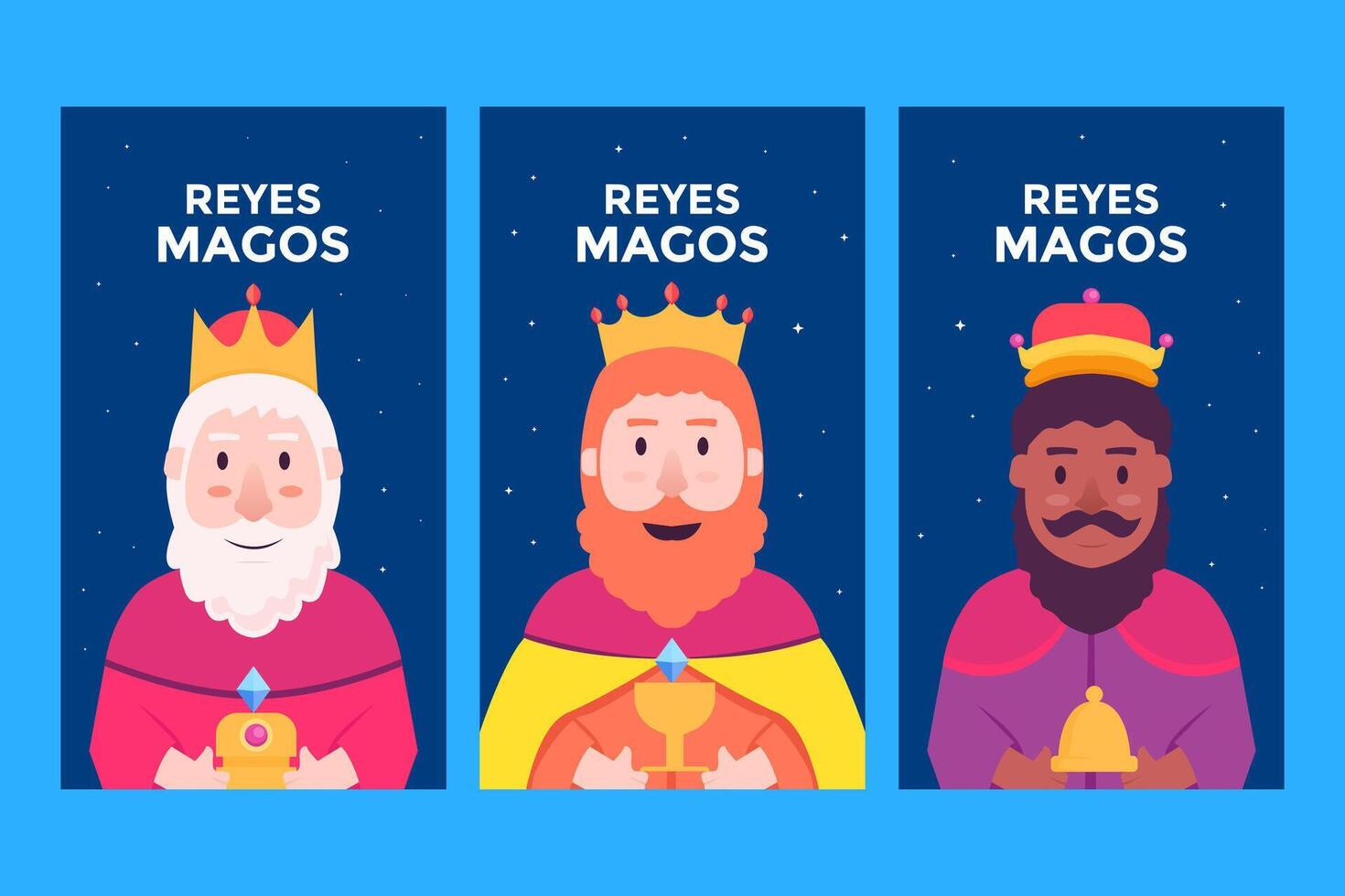collection reyes magos vertical banner illustration design vector