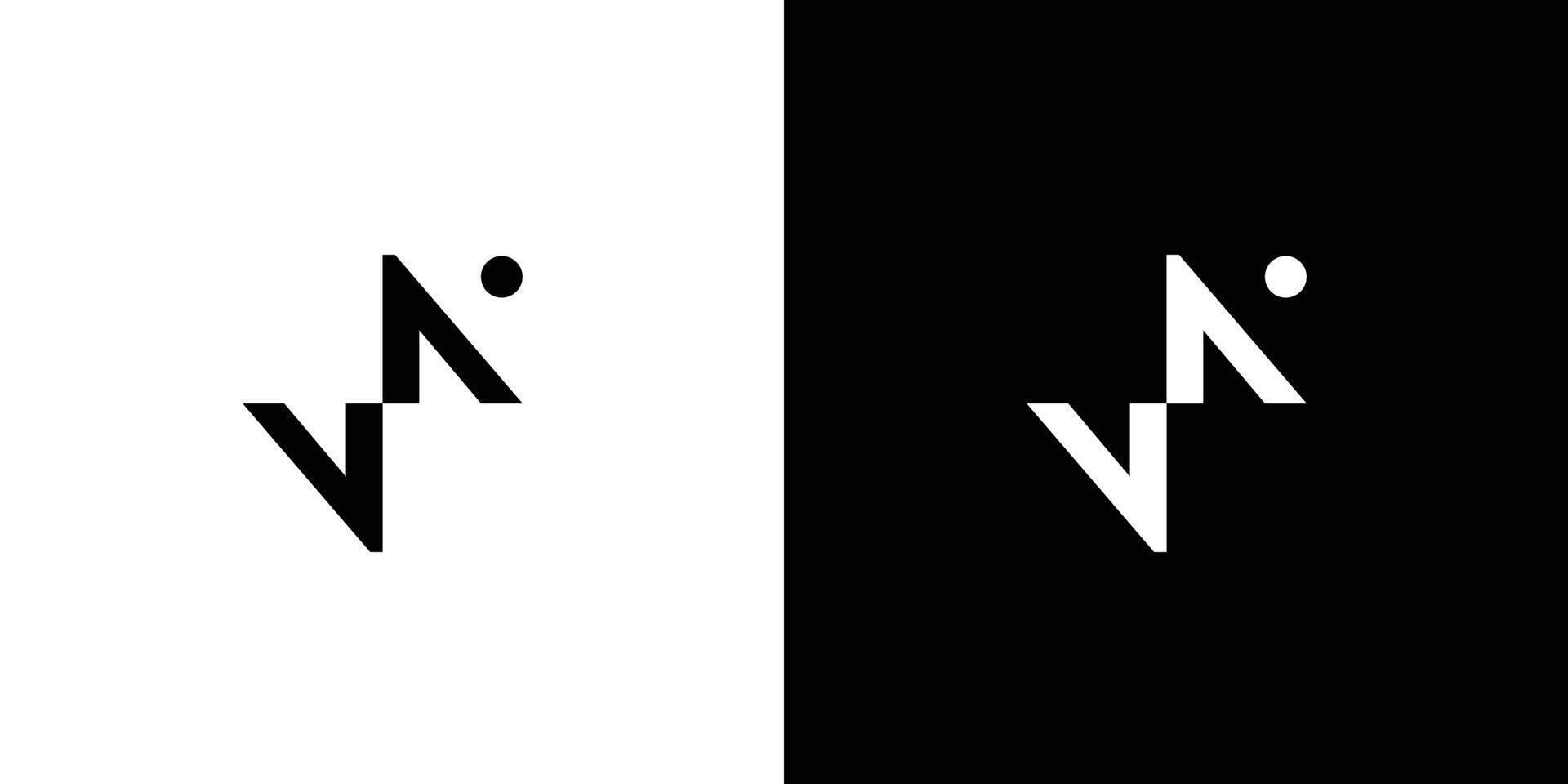 Modern and unique VN logo design vector