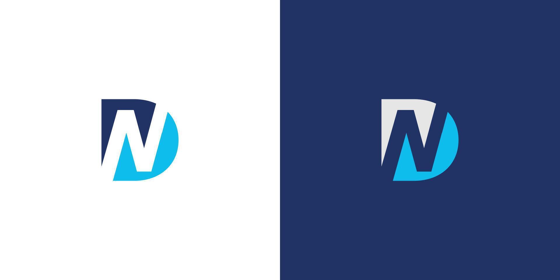 Modern and unique DN logo design vector