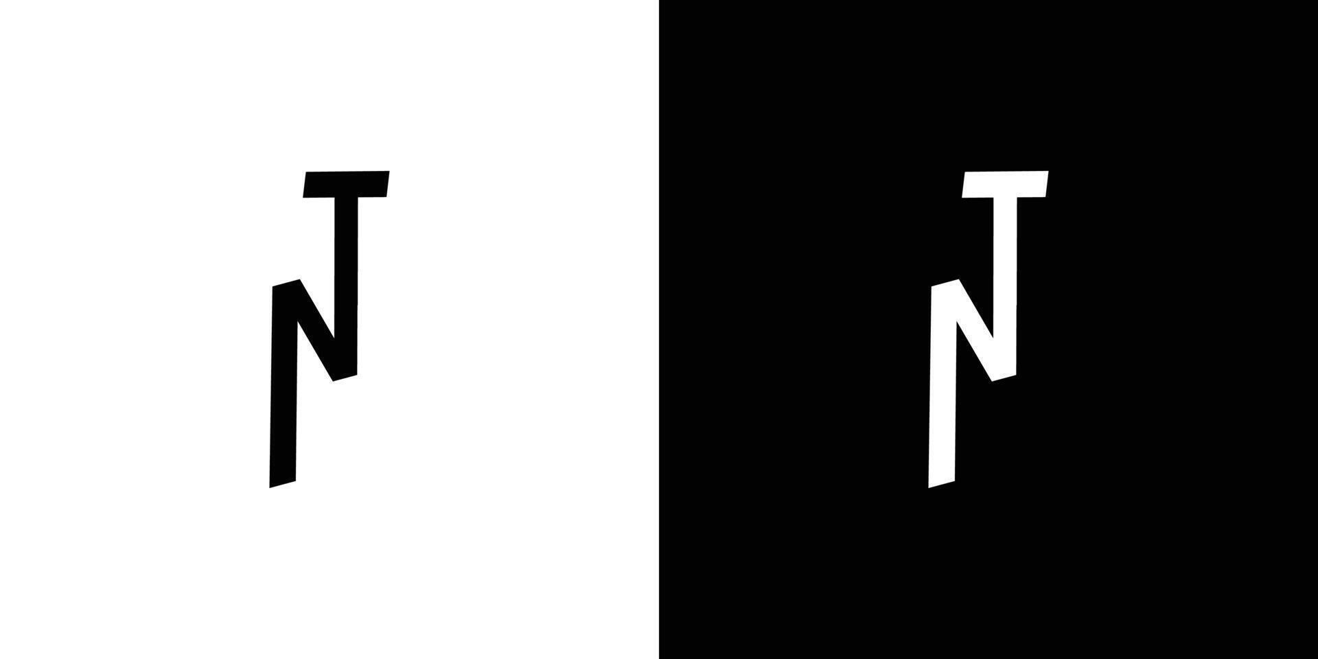 Modern and unique NT logo design vector