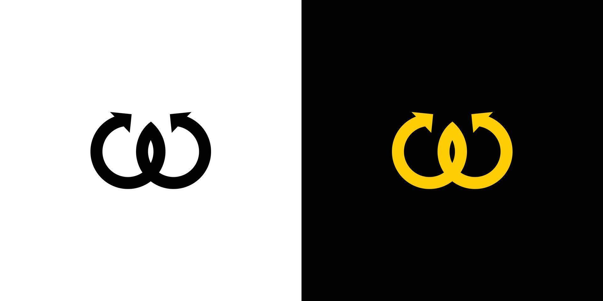 Unique and modern W arrow logo design vector