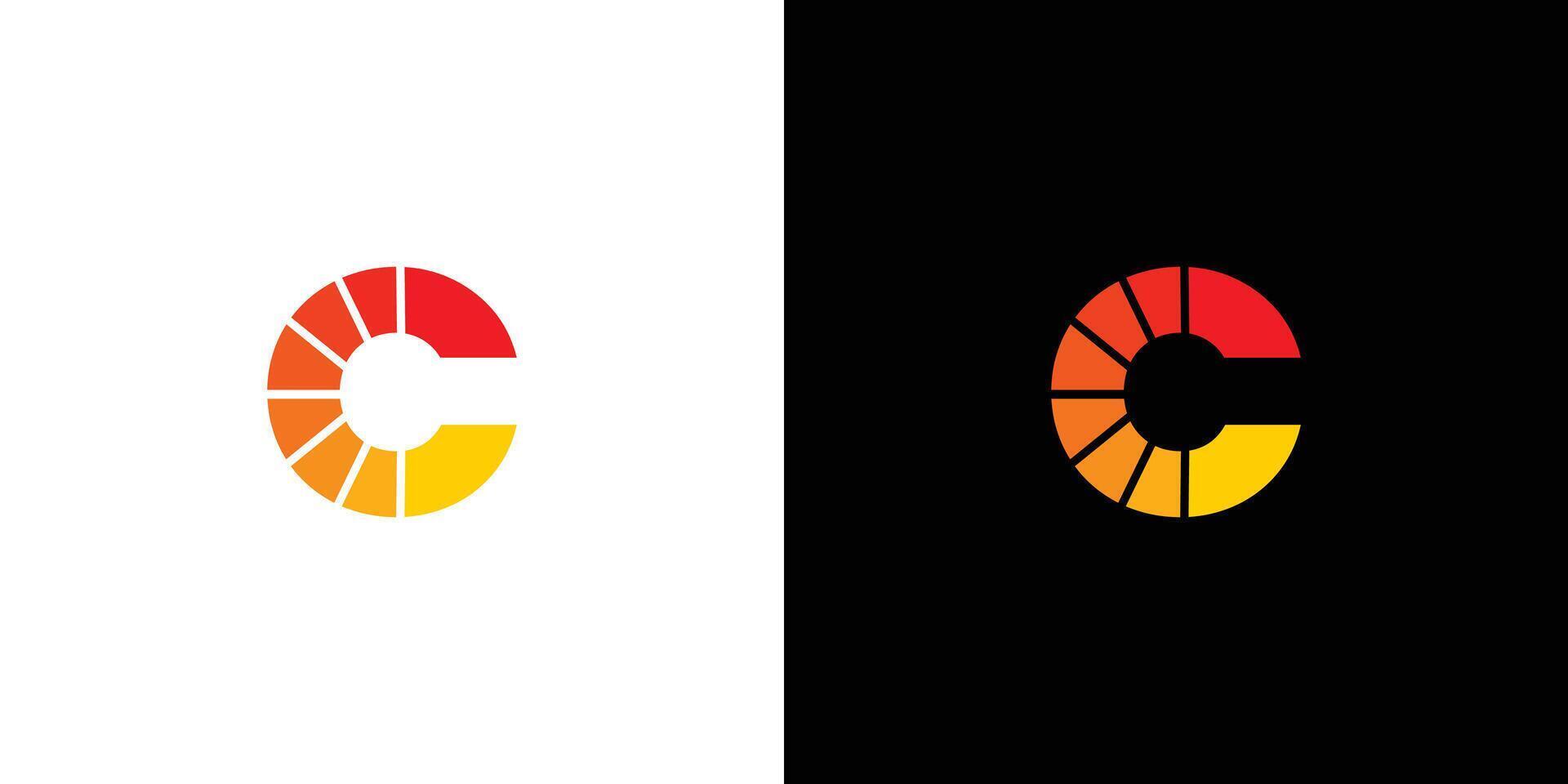 Unique and modern C Light logo design vector