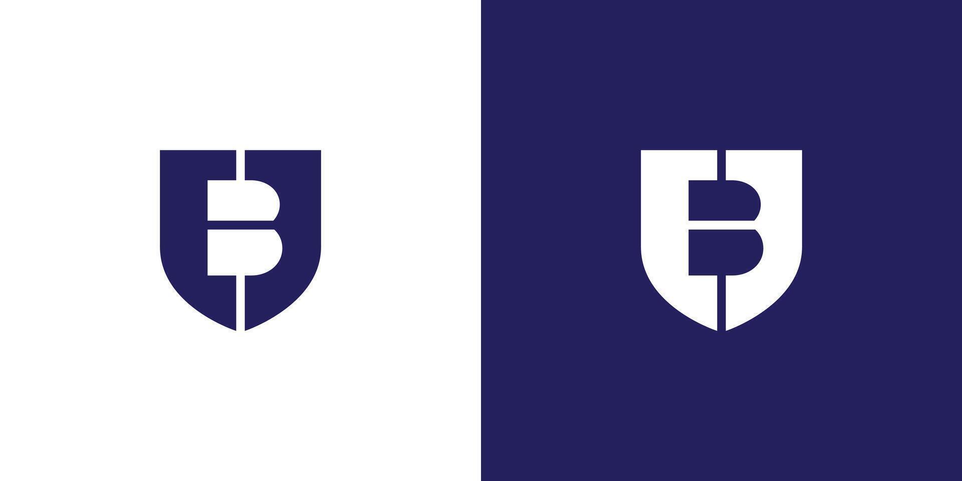 Modern and unique B secure logo design vector