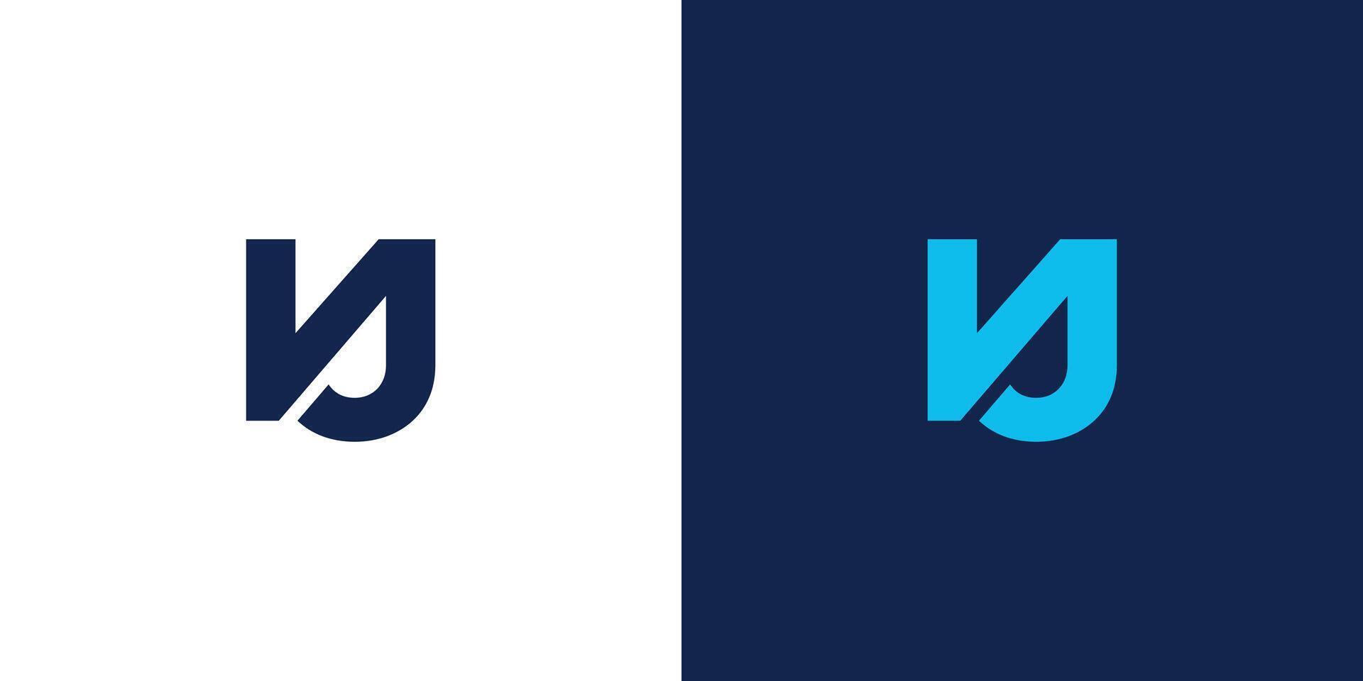 Modern and strong NJ logo design vector
