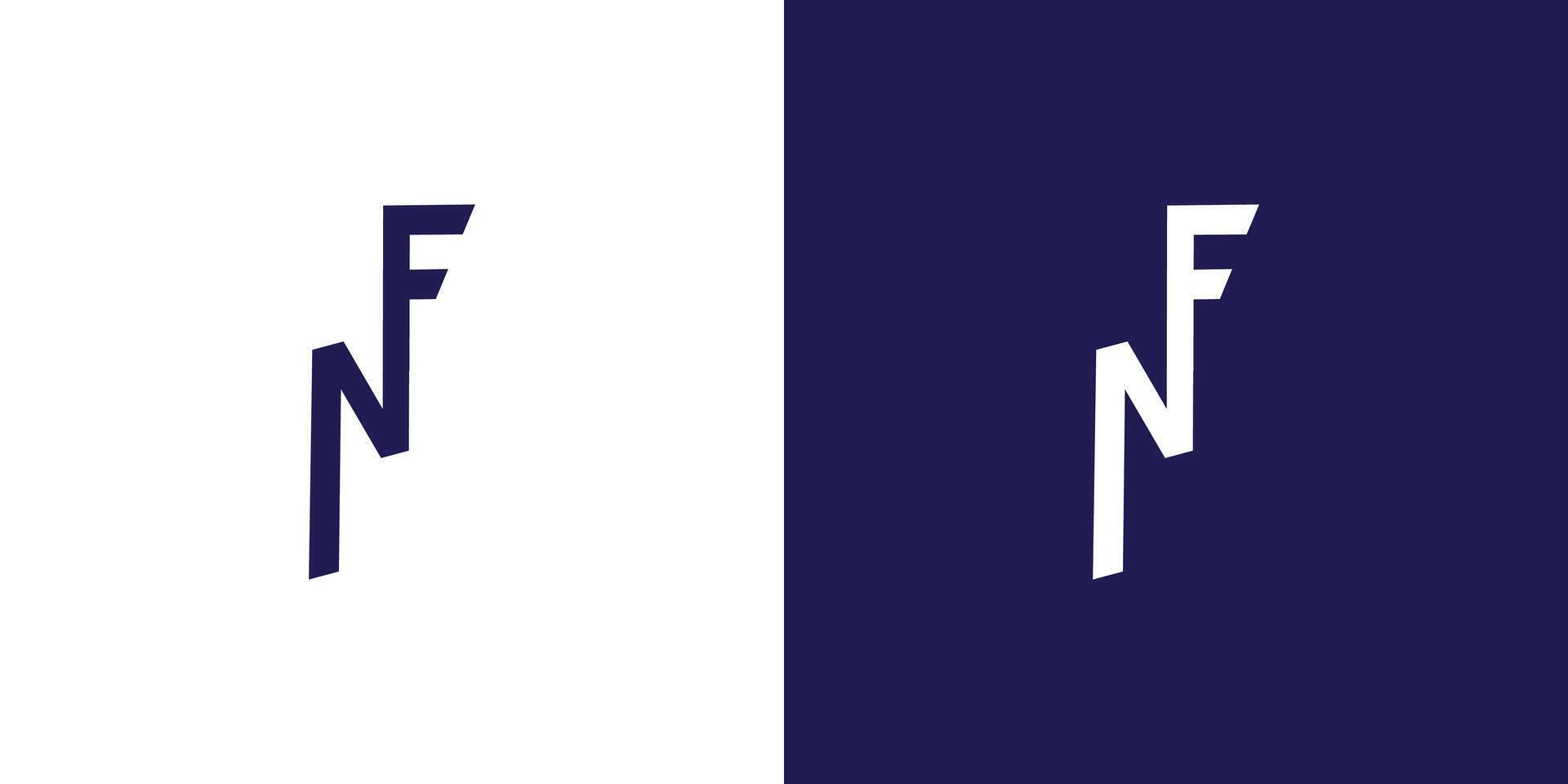 Modern and unique NF logo design vector
