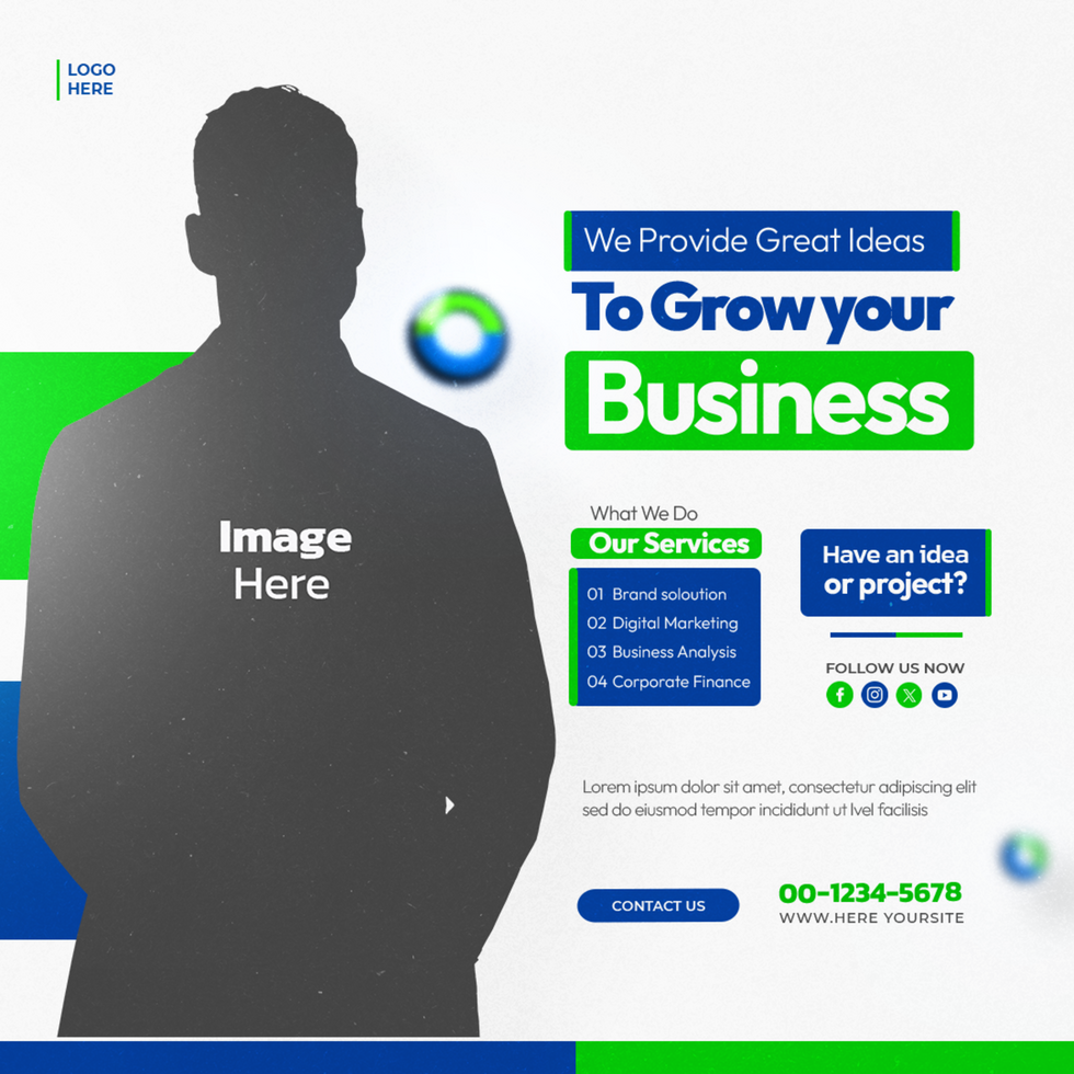 We Provide Great Ideas To Grow Your Business Social Media Post Template psd