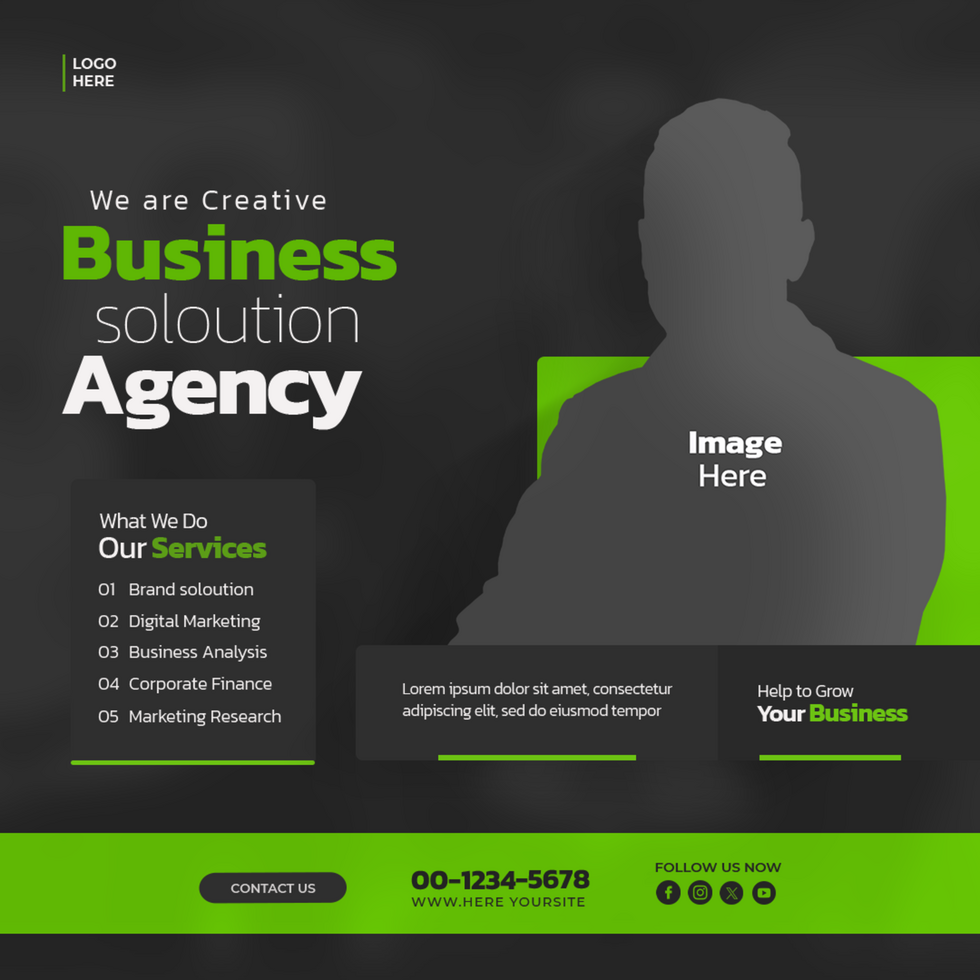 We Are Business Soloution Agency Social Media Post Template psd