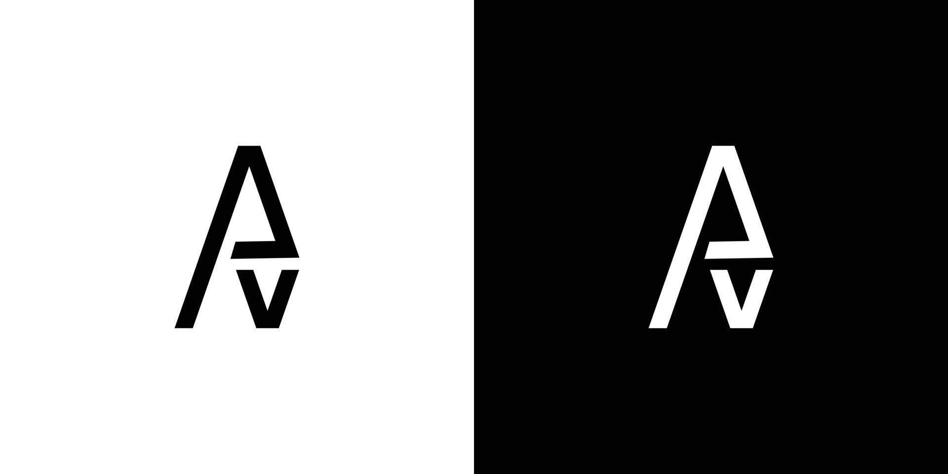 Modern and unique AV logo design vector