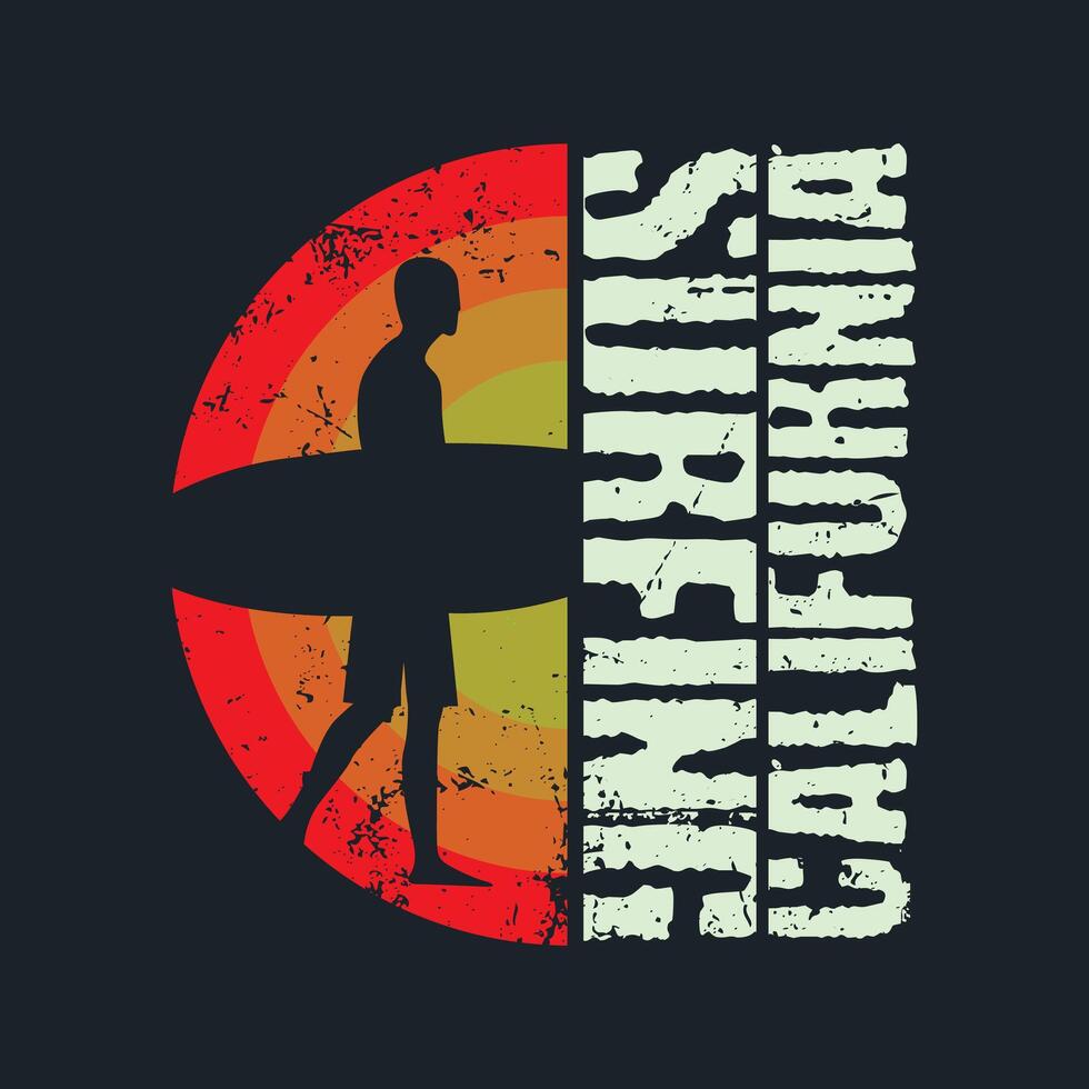 California surfing stylish t-shirt and apparel abstract design. print, typography, poster vector