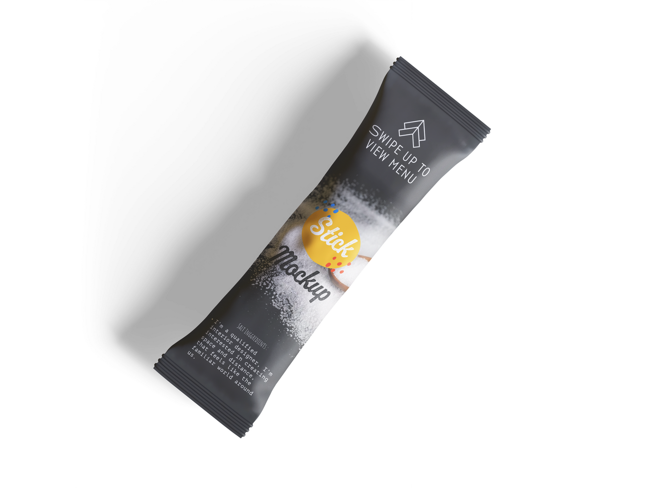 Realistic lie down stick packaging mockup psd