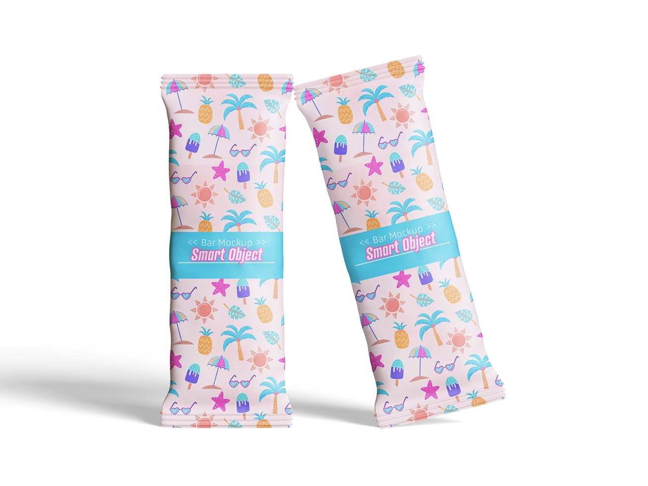Realistic two stand bar mockup psd