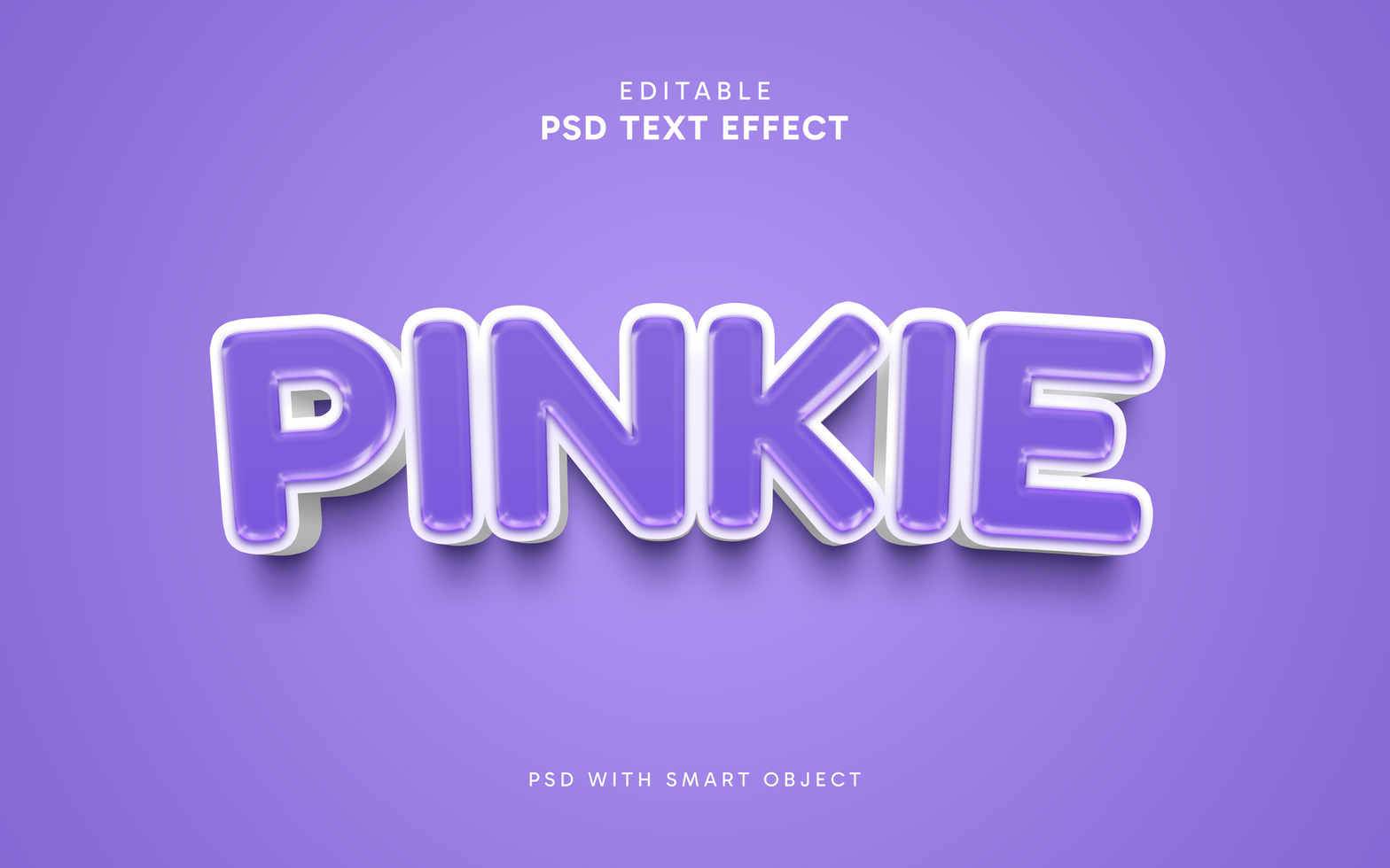 Pinkie Text Effect With a Purple Background psd