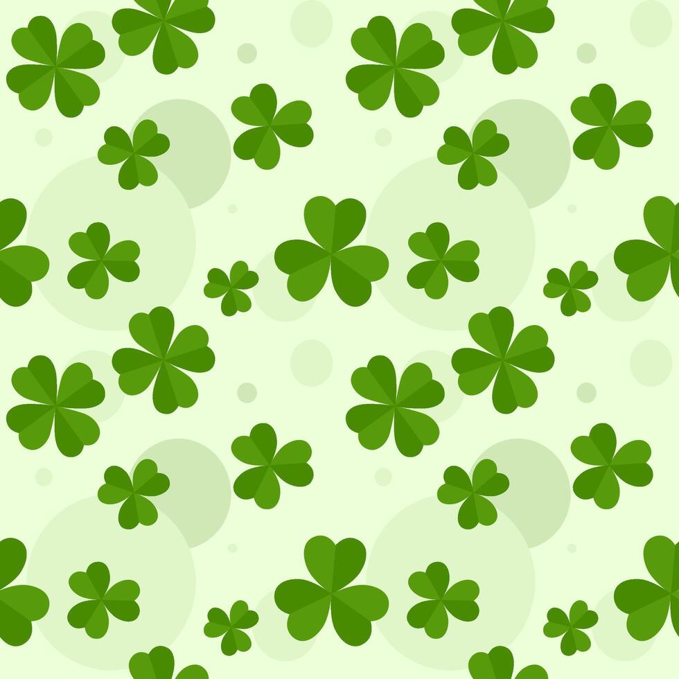 seamless green shamrock or three leaf or clover leaf pattern vector
