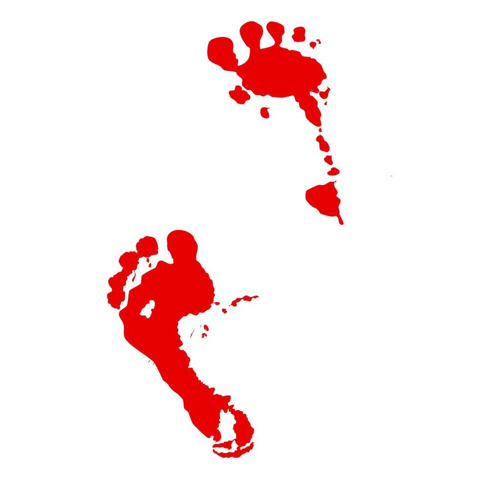 red bloody footprint vector