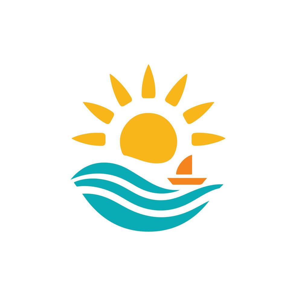 The sun and the sea logo vector