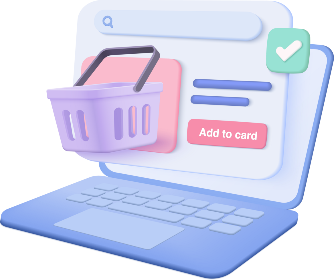 Add to cart button on laptop png