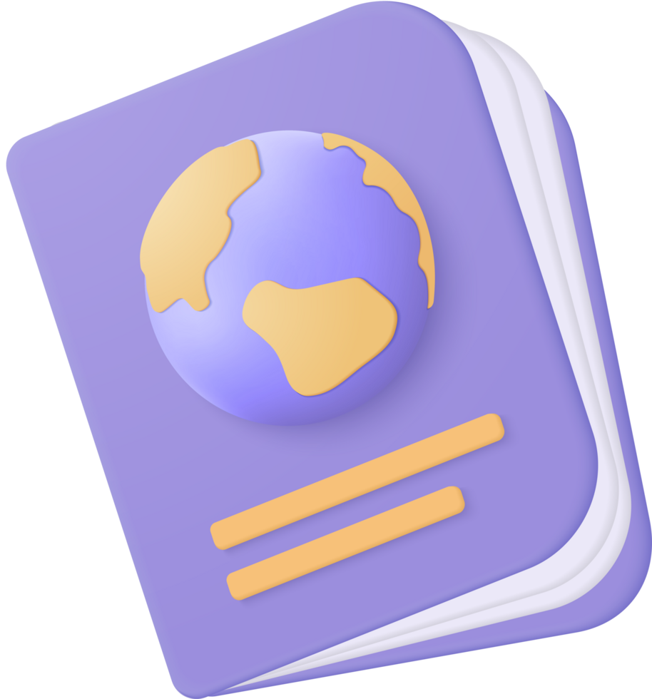 A purple folder with a globe on it png