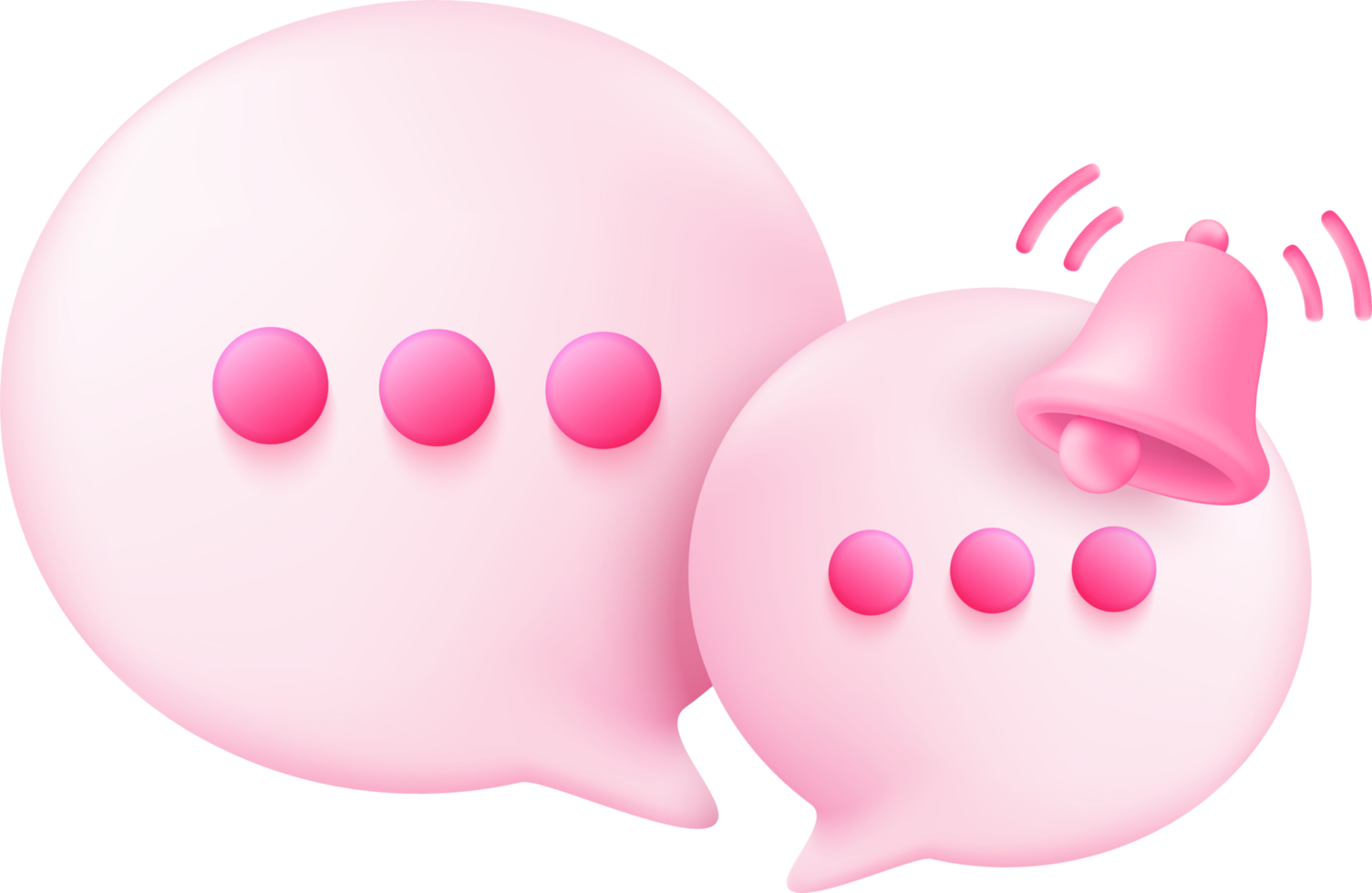 Two pink balloons with a bell on top png