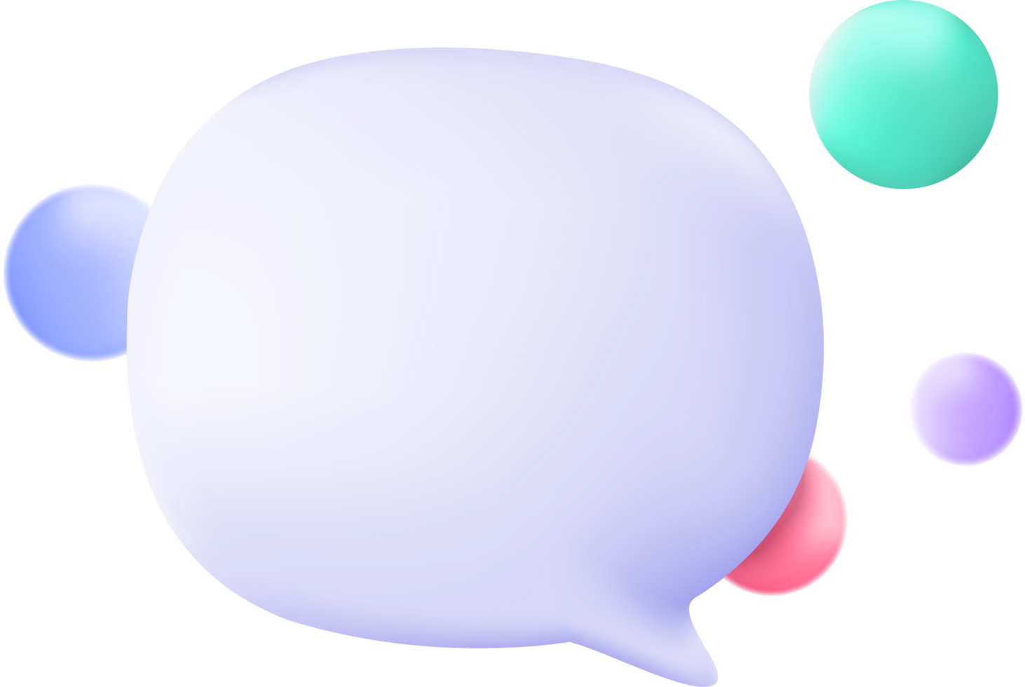 A speech bubble with colorful bubbles around it png