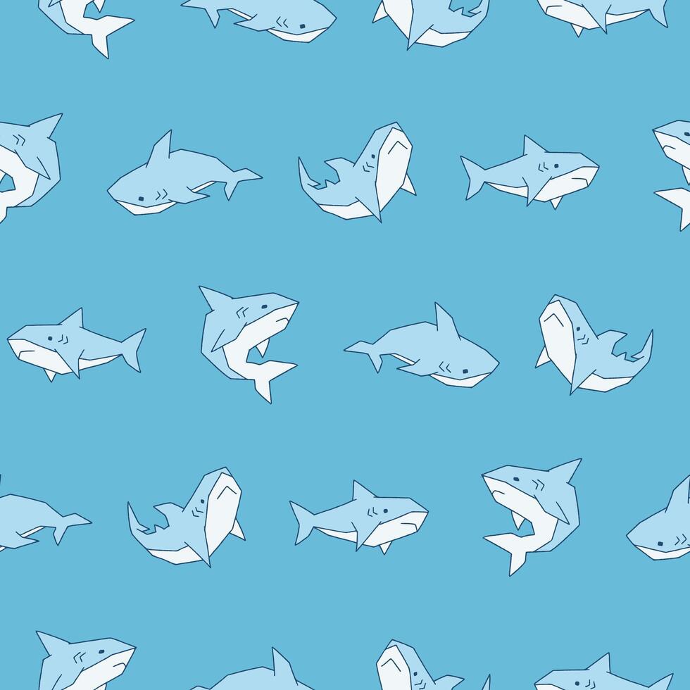 Collection of Shark Seamless Pattern illustration Design vector