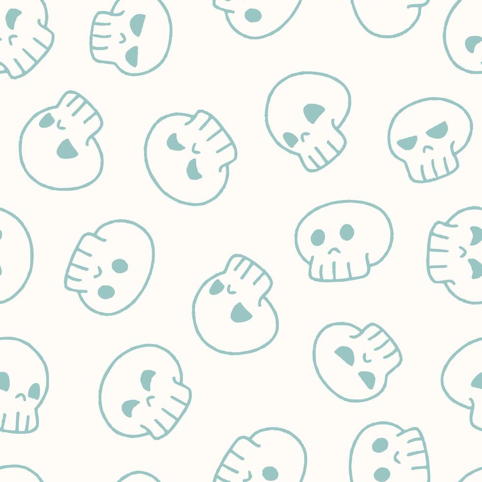 Outline Skull Seamless Pattern illustration for Print, Wallpaper, Decoration. vector