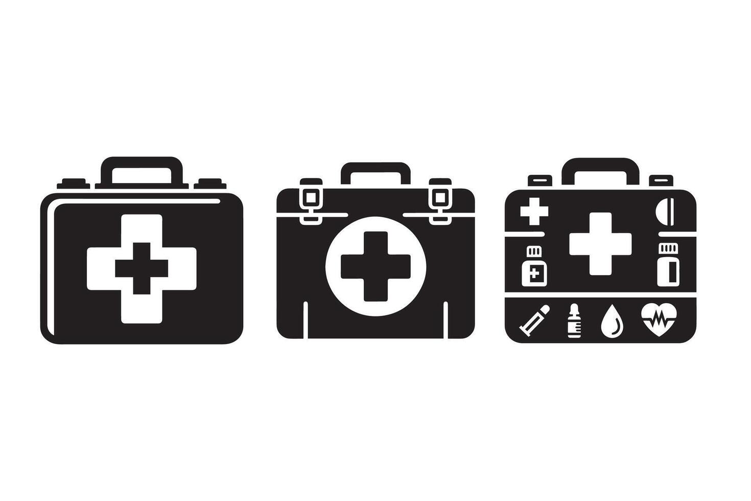 First Aid Box silhouette Illustration Design vector