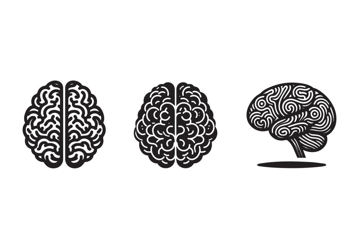 Human brain silhouette line art Design vector