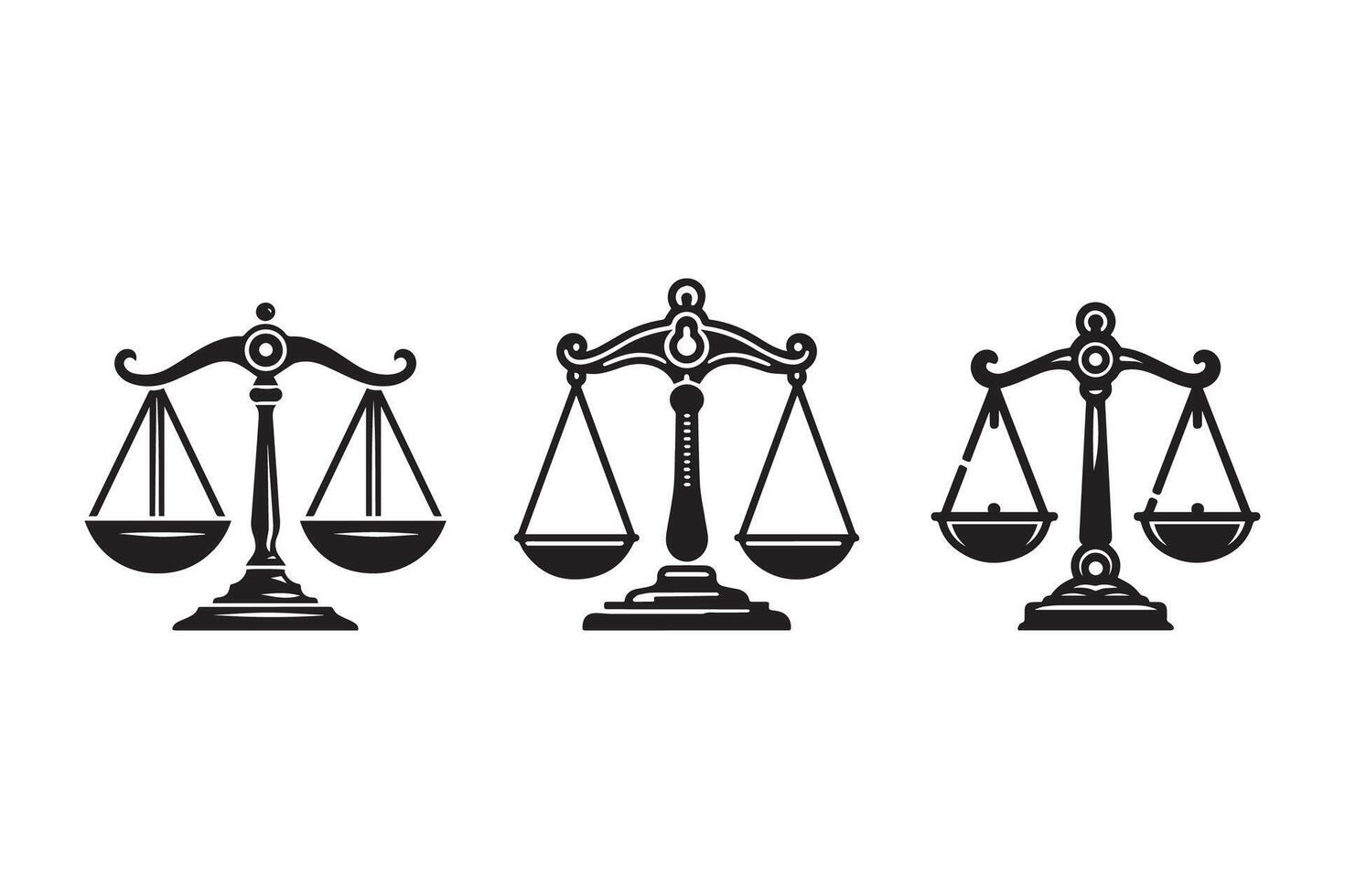 Scales Balance Silhouette Illustration Design vector