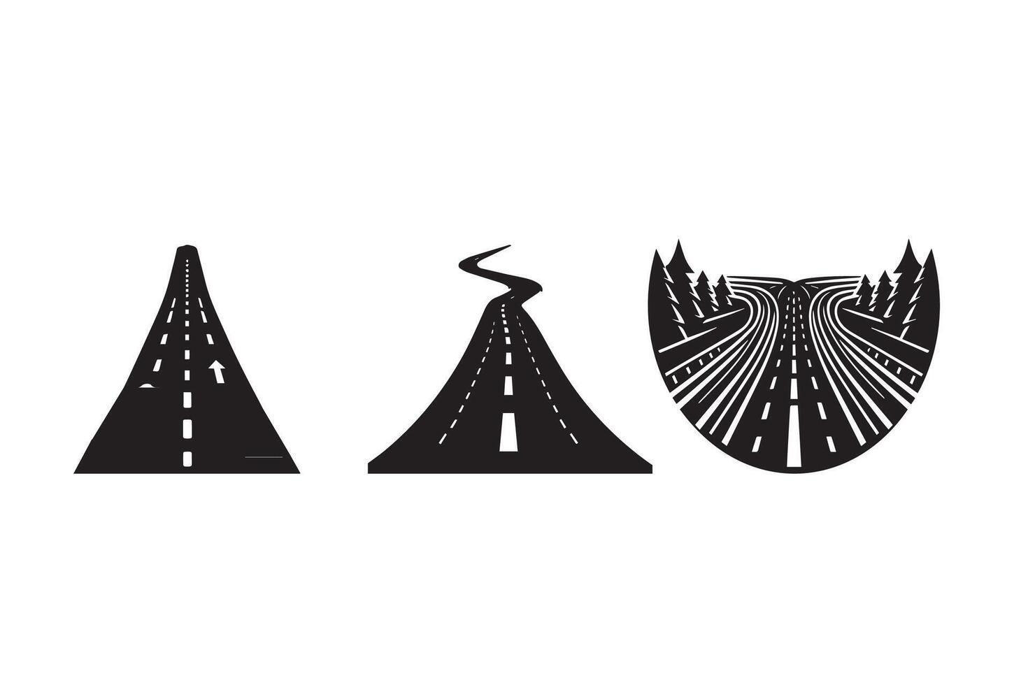 Road silhouette Illustration Design art vector