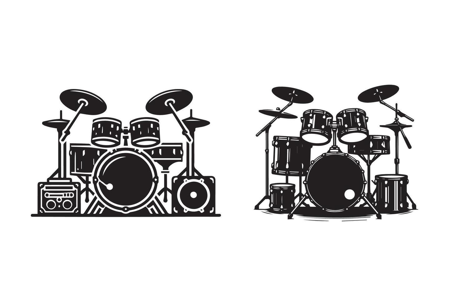 Drum kit set Design Silhouette Illustration vector