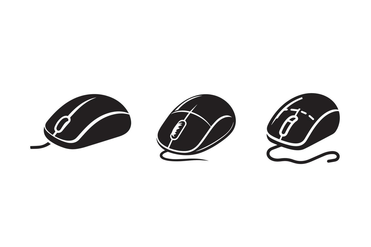 Computer Mouse Silhouette Illustration Design vector
